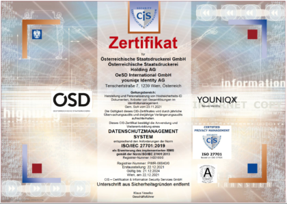 ISO/IEC 27701 Certificate