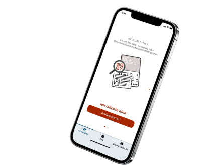 Handy Screen mit CHECK-AT App iOS Deutsch