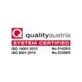 Zertifikat für ISO14001 und ISO9001 by qualityaustria