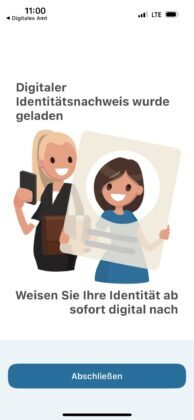 Successful activation of digital proof of ID within eAusweise